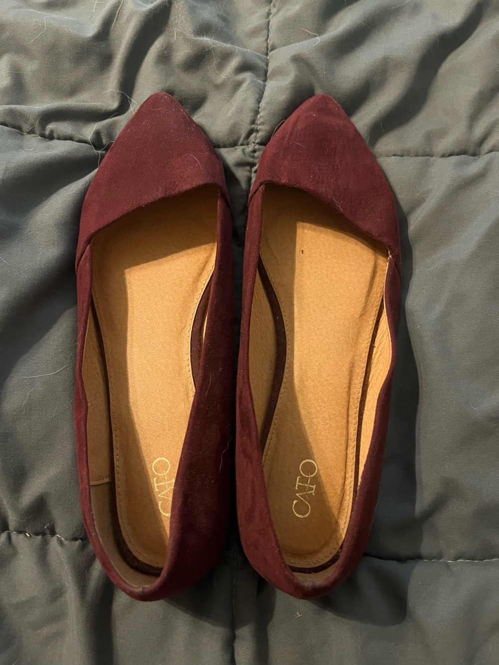 Cato Burgundy Pointed Toe Flats